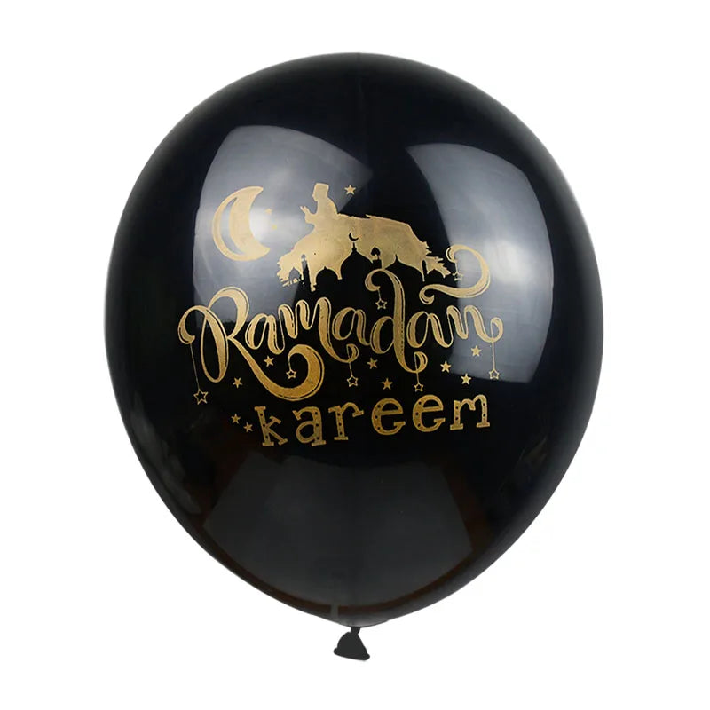 10Pcs Eid Mubarak Latex Balloon Ramadan Kareem Decoration Air