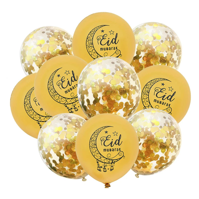 10Pcs Eid Mubarak Latex Balloon Ramadan Kareem Decoration Air