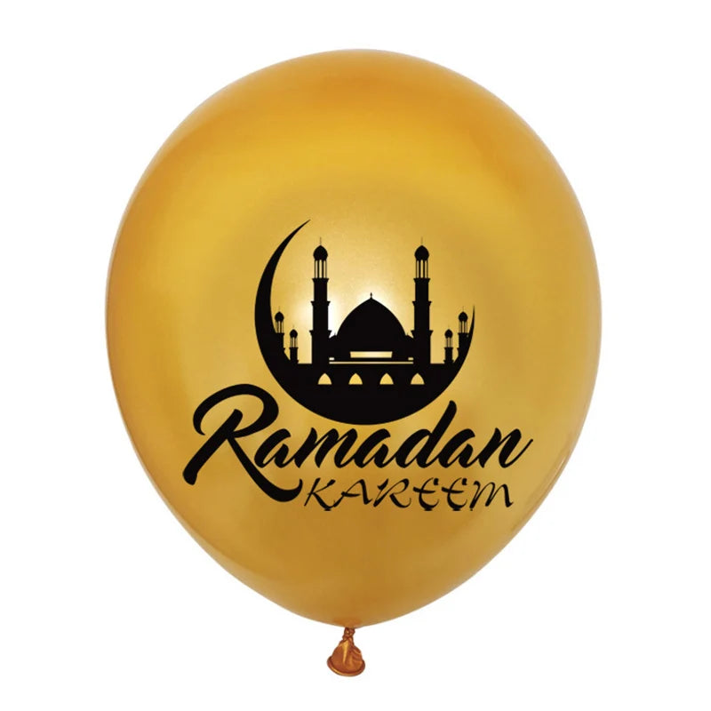 10Pcs Eid Mubarak Latex Balloon Ramadan Kareem Decoration Air