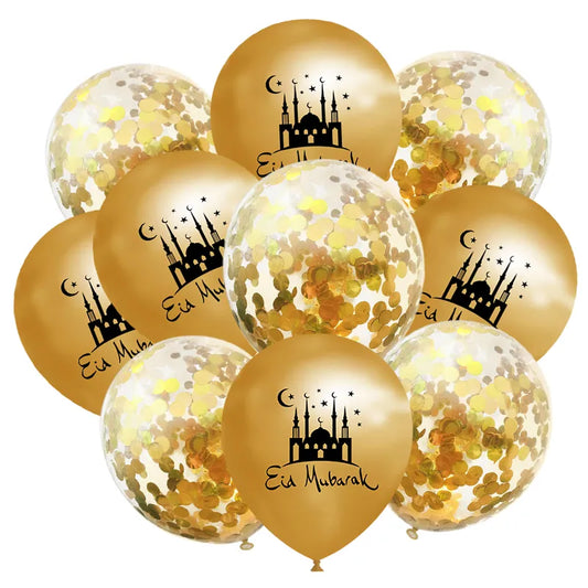 10Pcs Eid Mubarak Latex Balloon Ramadan Kareem Decoration Air