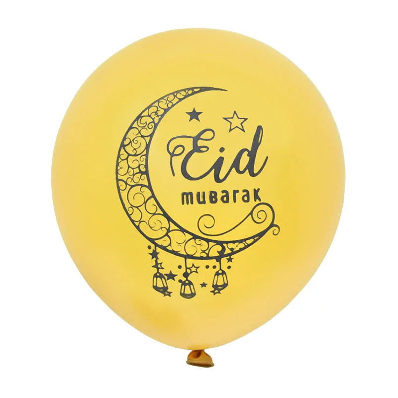 10Pcs Eid Mubarak Latex Balloon Ramadan Kareem Decoration Air