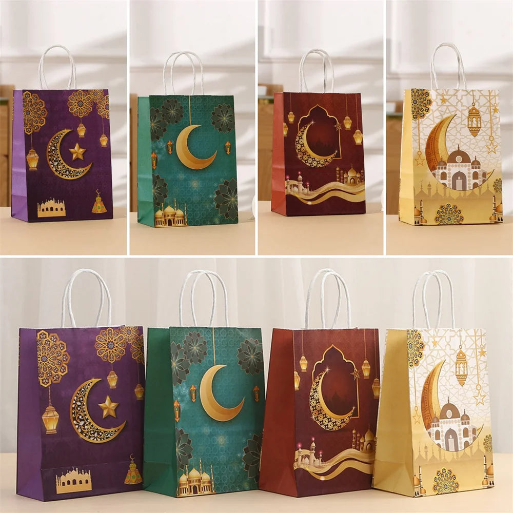 4/8Pcs Eid Mubarak Gift Bags