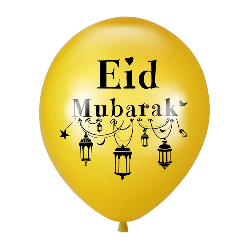 10Pcs Eid Mubarak Latex Balloon Ramadan Kareem Decoration Air