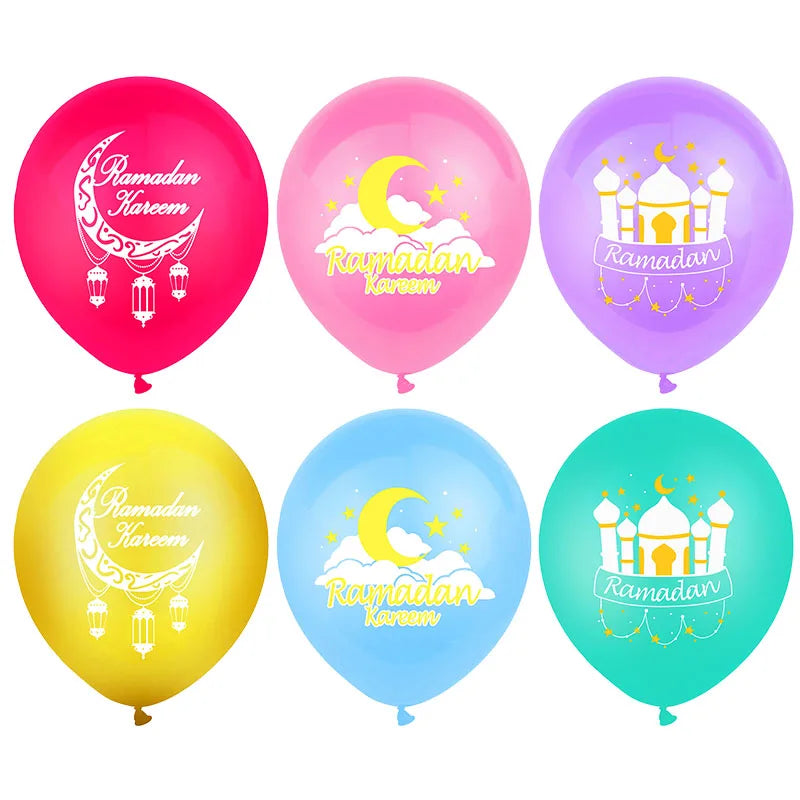 10Pcs Eid Mubarak Latex Balloon Ramadan Kareem Decoration Air