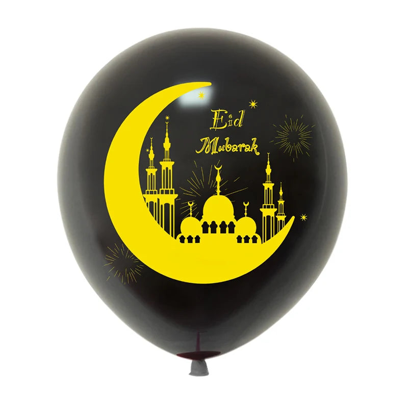 10Pcs Eid Mubarak Latex Balloon Ramadan Kareem Decoration Air