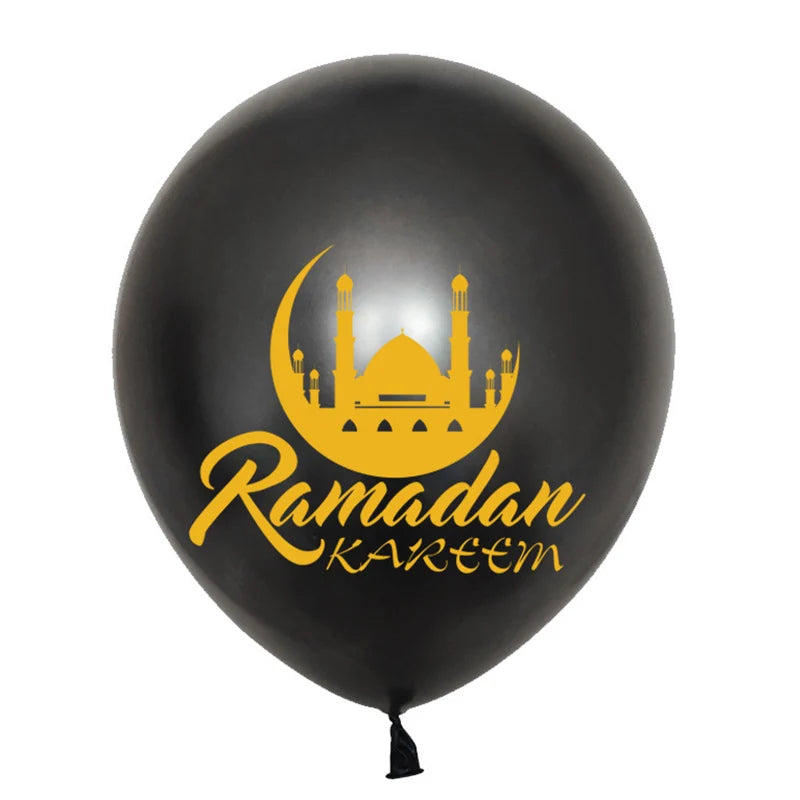 10Pcs Eid Mubarak Latex Balloon Ramadan Kareem Decoration Air