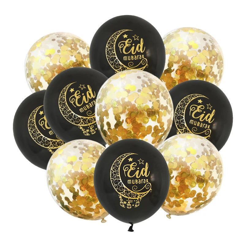 10Pcs Eid Mubarak Latex Balloon Ramadan Kareem Decoration Air