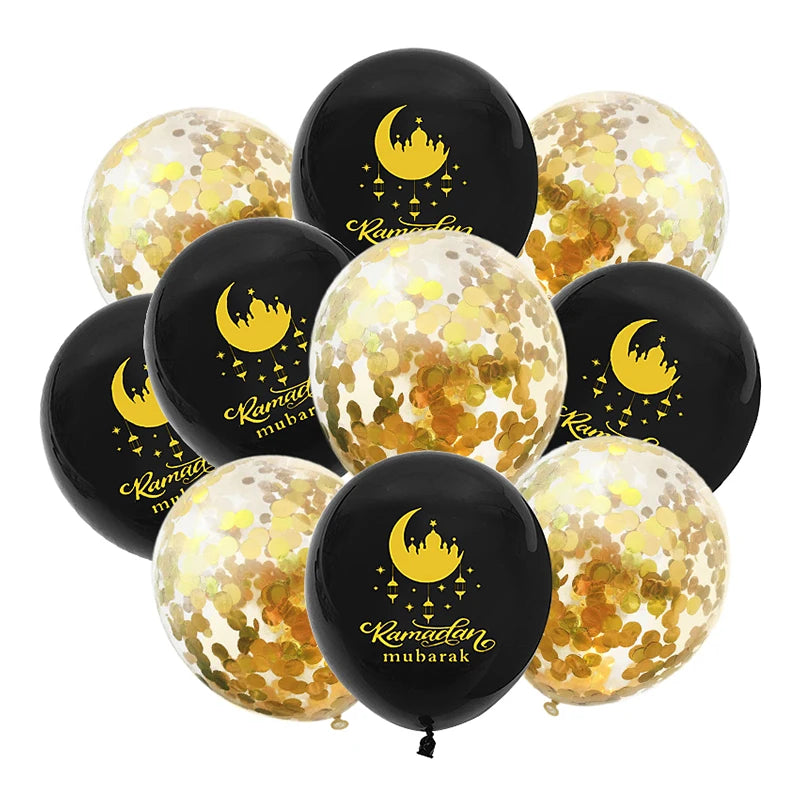 10Pcs Eid Mubarak Latex Balloon Ramadan Kareem Decoration Air