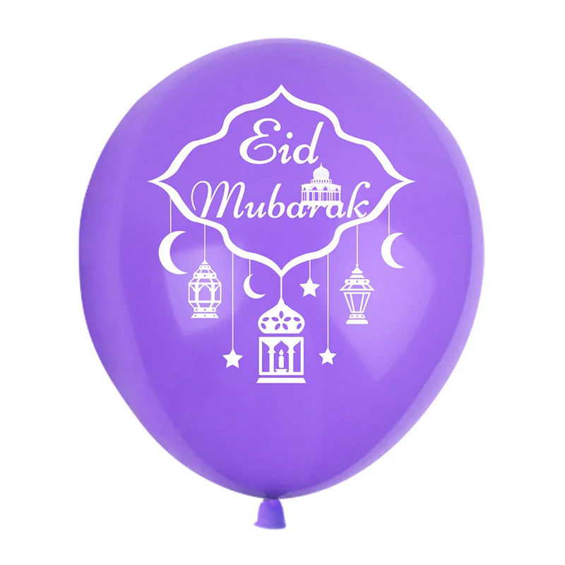 10Pcs Eid Mubarak Latex Balloon Ramadan Kareem Decoration Air