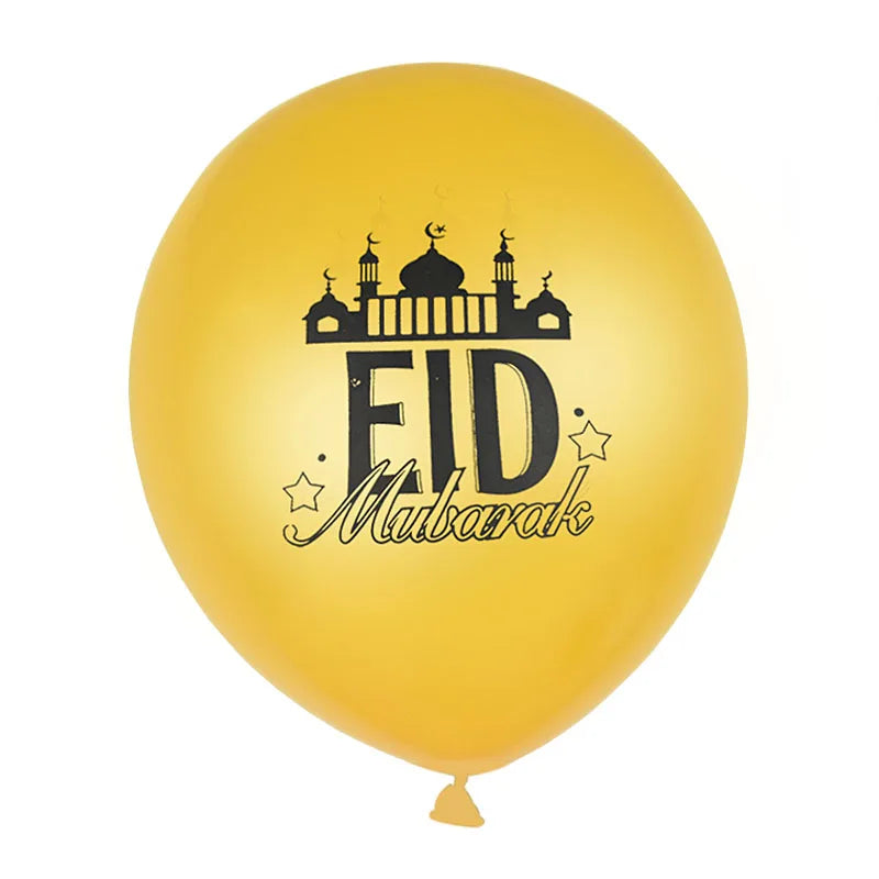 10Pcs Eid Mubarak Latex Balloon Ramadan Kareem Decoration Air