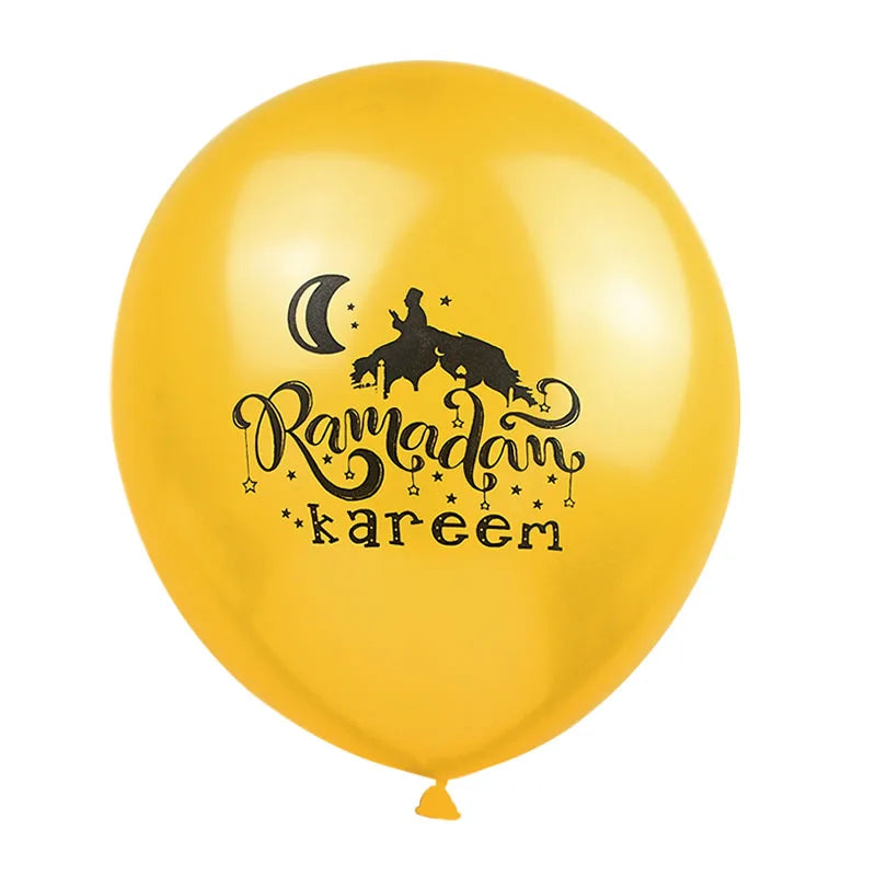 10Pcs Eid Mubarak Latex Balloon Ramadan Kareem Decoration Air