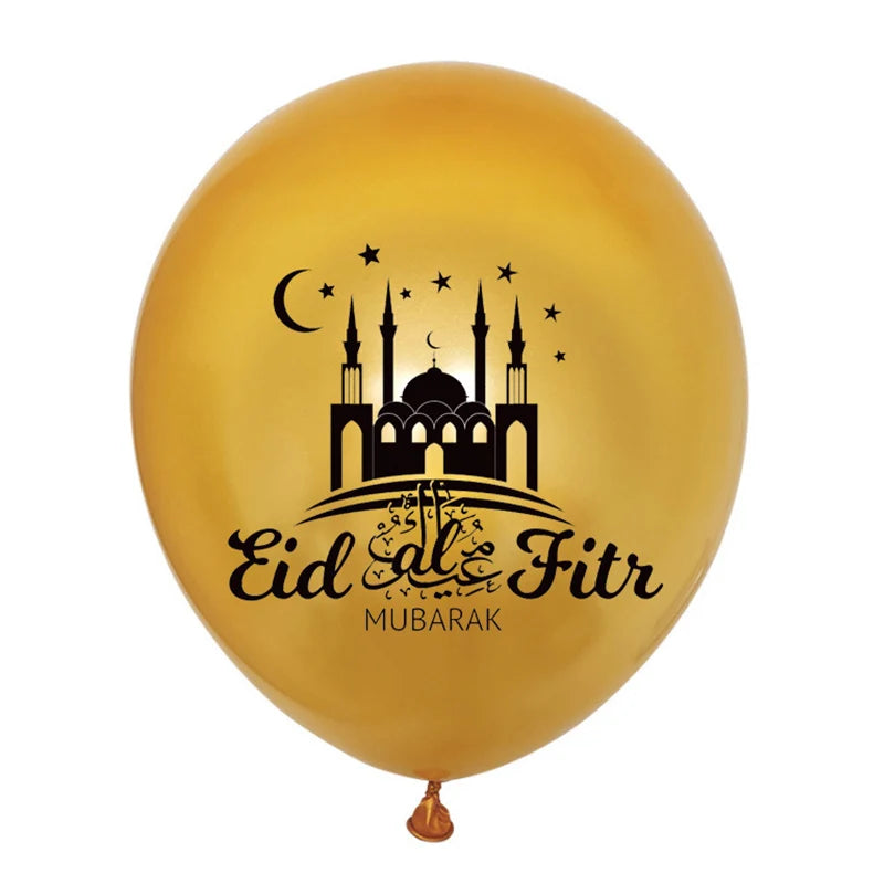 10Pcs Eid Mubarak Latex Balloon Ramadan Kareem Decoration Air